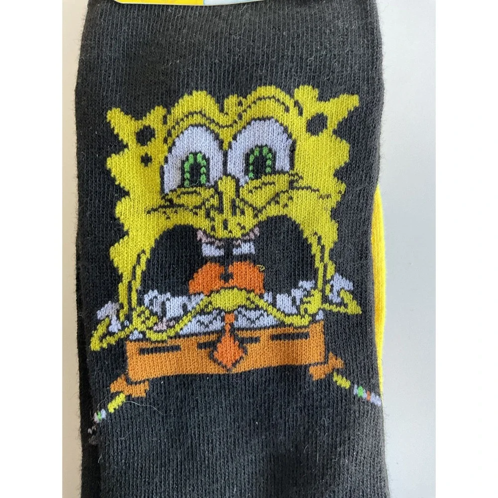 Nickelodeon SpongeBob SquarePants 3 Pack Crew Socks Shoe Size 6-12 Halloween New